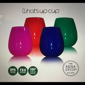 Stemless Silicone Wineglass - Set of 4 Colorsw/bag